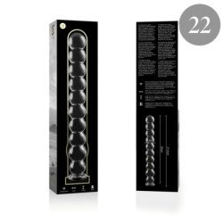 SERIE NEBULA DE IBIZA - MODELO 22 DILDO DE VIDRIO DE BOROSILICATO TRANSPARENTE 21,5 CM -O- 2,5 CM