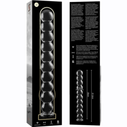 SERIE NEBULA DE IBIZA - MODELO 22 DILDO DE VIDRIO DE BOROSILICATO TRANSPARENTE 21,5 CM -O- 2,5 CM