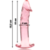 SERIE NEBULA DE IBIZA - MODELO 19 DILDO DE VIDRIO DE BOROSILICATO ROSA 18,5 CM -O- 4 CM