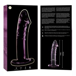 SERIE NEBULA DE IBIZA - MODELO 19 DILDO DE VIDRIO DE BOROSILICATO ROSA 18,5 CM -O- 4 CM