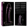 SERIE NEBULA DE IBIZA - MODELO 19 DILDO DE VIDRIO DE BOROSILICATO ROSA 18,5 CM -O- 4 CM