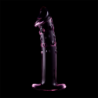 SERIE NEBULA DE IBIZA - MODELO 19 DILDO DE VIDRIO DE BOROSILICATO ROSA 18,5 CM -O- 4 CM