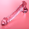 SERIE NEBULA DE IBIZA - MODELO 23 DILDO DE VIDRIO DE BOROSILICATO ROSA 21,5 CM -O- 4 CM
