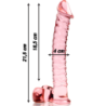 SERIE NEBULA DE IBIZA - MODELO 23 DILDO DE VIDRIO DE BOROSILICATO ROSA 21,5 CM -O- 4 CM