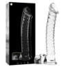 SERIE NEBULA DE IBIZA - MODELO 23 DILDO DE VIDRIO DE BOROSILICATO TRANSPARENTE 21,5 CM -O- 4 CM