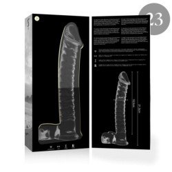 SERIE NEBULA DE IBIZA - MODELO 23 DILDO DE VIDRIO DE BOROSILICATO TRANSPARENTE 21,5 CM -O- 4 CM