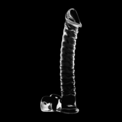 SERIE NEBULA DE IBIZA - MODELO 23 DILDO DE VIDRIO DE BOROSILICATO TRANSPARENTE 21,5 CM -O- 4 CM