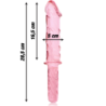 SERIE NEBULA DE IBIZA - MODELO 24 DILDO DE VIDRIO DE BOROSILICATO ROSA 28,5 CM -O- 5 CM