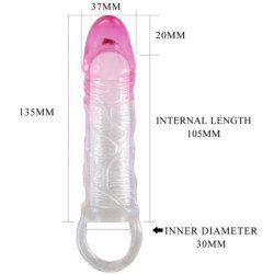PRETTY LOVE - ODES FUNDA REALISTA DE 2 CM PARA AGRANDAMIENTO DE PENE ROSA