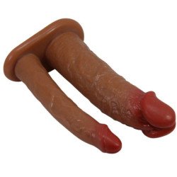 PRETTY LOVE - FUNDA DOBLE PARA PENE YAIRON CON EXTENSIÓN DE 4 CM MULATTO