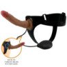 AMOR PRECIOSO - BRAGUITAS CON ARNÉS UNIVERSAL KYTON CON DILDO EYACULADOR DE 19 CM MULATO