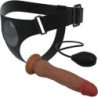 AMOR PRECIOSO - BRAGUITAS CON ARNÉS UNIVERSAL KYTON CON DILDO EYACULADOR DE 19 CM MULATO