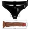AMOR PRECIOSO - BRAGUITAS CON ARNÉS UNIVERSAL KYTON CON DILDO EYACULADOR DE 19 CM MULATO