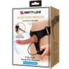 AMOR PRECIOSO - BRAGUITAS CON ARNÉS UNIVERSAL KYTON CON DILDO EYACULADOR DE 19 CM MULATO