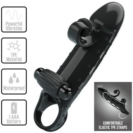 ROMANCE - FUNDA VIBRADORA PARA PENE NEGRA