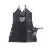SUBBLIME - 957520 VESTIDO DE PIEL CON ENCAJE FLORAL NEGRO S/M