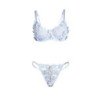 SUBBLIME - 957636 CONJUNTO DE SUJETADOR Y BRAGUITAS BORDADOS CON FLORES AZUL CIELO TALLA L/XL