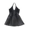 SUBBLIME - 957704 VESTIDO DE PIEL NEGRO CON CREMALLERA Y ENCAJE S/M