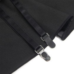 SUBBLIME - 957704 VESTIDO DE PIEL NEGRO CON CREMALLERA Y ENCAJE S/M