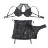 SUBBLIME - 957599 CONJUNTO DE SUJETADOR Y FALDA DE CUERO NEGRO L/XL
