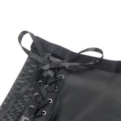 SUBBLIME - 957599 CONJUNTO DE SUJETADOR Y FALDA DE CUERO NEGRO L/XL