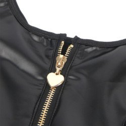 SUBBLIME - 957667 VESTIDO DE PIEL NEGRO CON CREMALLERA Y CORAZÓN S/M