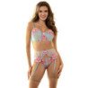 SUBBLIME - 957643 CONJUNTO DE SUJETADOR Y LIGUERO BORDADOS CON FLORES ROSA TALLA S/M