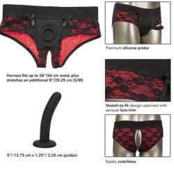 CALEXOTICS - CONJUNTO ESCANDALOSO DE BRAGUITAS SIN ENTREPIERNA CON DILDO TALLA S/M