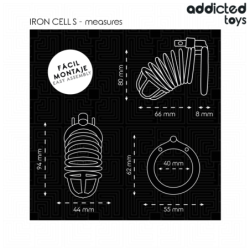 ADDICTED TOYS LOCKED - IRON CELL JAULA PARA PENE DE METAL 4 CM TALLA S