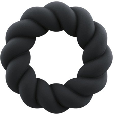 ROCKS-OFF - ANILLO MASTURBADOR DE SILICONA NEGRA TWIST