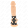 KINK - ANILLO PARA PENE DE CUERO TRIPLE CON CIERRE A PRESIÓN