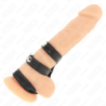 KINK - ANILLO PARA PENE DE CUERO TRIPLE CON CIERRE A PRESIÓN