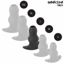 JUGUETES ANALES ADDICTED - TAPÓN ANAL HUECO DE SILICONA TALLA L 11,1 CM