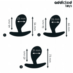 ADDICTED TOYS - SET DE 3 PLUG ANAL SILICONA MODELO 3