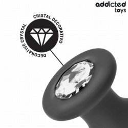 JUGUETES ANALES ADDICTED - TAPÓN ANAL CON JOYAS DE SILICONA TALLA M 10,4 CM