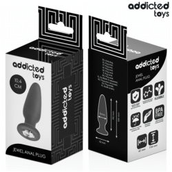 JUGUETES ANALES ADDICTED - TAPÓN ANAL CON JOYAS DE SILICONA TALLA M 10,4 CM