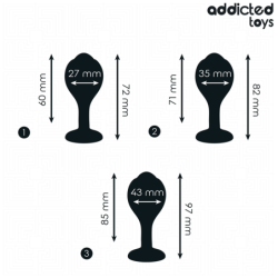ADDICTED TOYS - SET DE 3 PLUG SILICONA ANAL CON JOYA