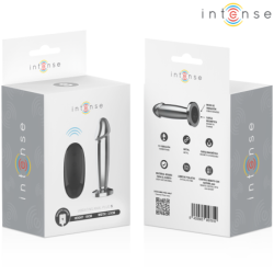 INTENSE - PLUG ANAL 10 VIBRACIONES METAL EN FORMA DE DILDO CON CONTROL REMOTO S