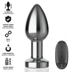 INTENSE - PLUG ANAL 10 VIBRACIONES METAL CON CONTROL REMOTO M