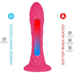 SILEXD - DILDO DE ENSUEÑO FANTASÍA LÍQUIDO DE SILICONA TERMOREACTIVA FUCSIA 18,5 CM