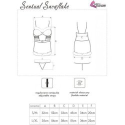 LIVCO CORSETTI FASHION - SENSUAL SNOWFLAKE LC 90603 CAMISA + TANGA + DIADEMA NAVIDEÑA L/XL