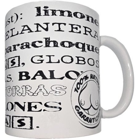 DIABLO PICANTE - TAZA BLANCA DE SINÓNIMOS TETAS 370 ML