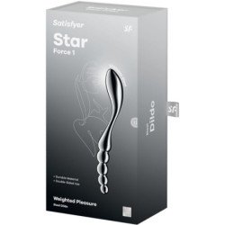 SATISFYER - DILDO DE ACERO INOXIDABLE DE DOBLE EXTREMO STAR FORCE 1