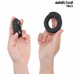 JUGUETES PARA ADICTOS - ANILLO VIBRATORIO PARA PENE CON EFECTO DE CALOR Y CONTROL REMOTO