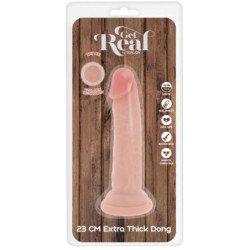 GET REAL - DILDO DELUXE DONG GRUESO DE DOBLE DENSIDAD TPE 23 CM