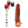 GET REAL - FUNDA VIBRADORA DE SILICONA PARA PENE CON PIEL HIDRATADA, COLOR CARAMELO, 16 CM
