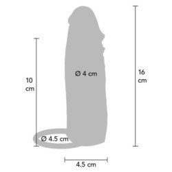 GET REAL - FUNDA VIBRADORA DE SILICONA PARA PENE CON PIEL HIDRATADA, COLOR CARAMELO, 16 CM