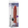 GET REAL - FUNDA VIBRADORA DE SILICONA PARA PENE CON PIEL HIDRATADA, COLOR CARAMELO, 20 CM