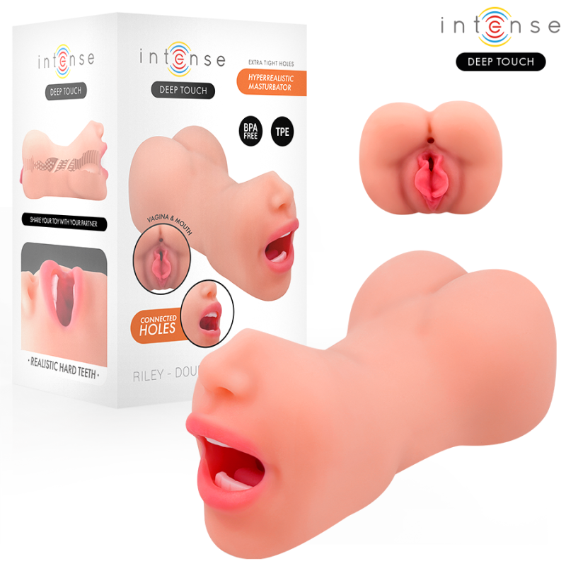 TOQUE PROFUNDO E INTENSO - MASTURBADOR DE DOBLE BOCA Y VAGINA RILEY