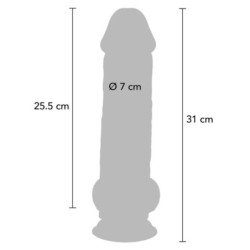 GET REAL - PENE REALÍSTICO DELUXE CON TESTÍCULOS EXTRA GRUESO 31 CM